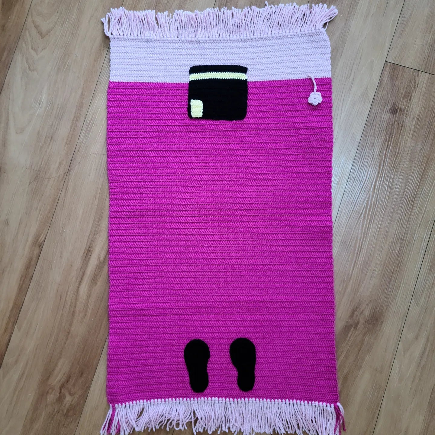 Hand Crocheted Little Girls Prayer Rug